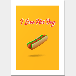 I Love Hot Dog Posters and Art